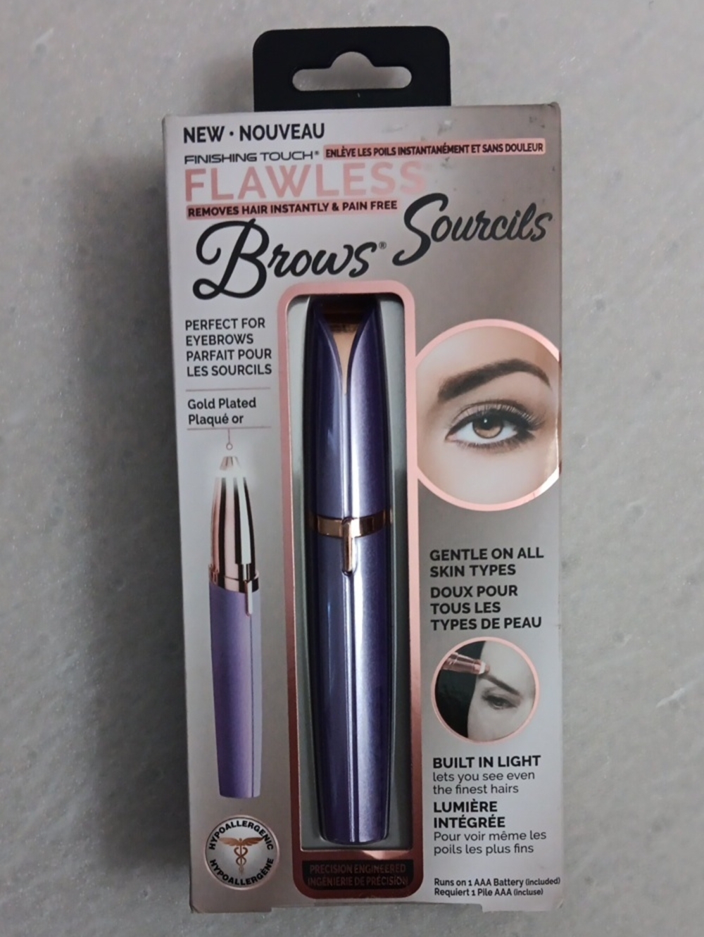 Electric Purple Eyebrow Trimmer - Brow Grooming Tool